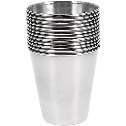 Produktbild: HOLIDYOYO Edelstahl-likörbecher-set 12-teilig Tragbar Schnapsgläser Weinbecher Kaffeebecher Teebecher Bruchsicher
