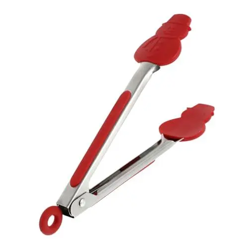 Produktbild: HOLIDYOYO 1Stk Grillzange küchenzange weihnachtsspange bodenspachtel grillbesteck Kuchenheber Kuchenzange Backzange Essensklemme Weihnachtskochclip Brotklammern Rostfreier Stahl