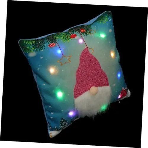 Produktbild: HOLIDYOYO 1pc Weihnachten Kissen Abdeckung Alte Mann Muster Kissenbezug Decor Für Weihnachten Versorgung