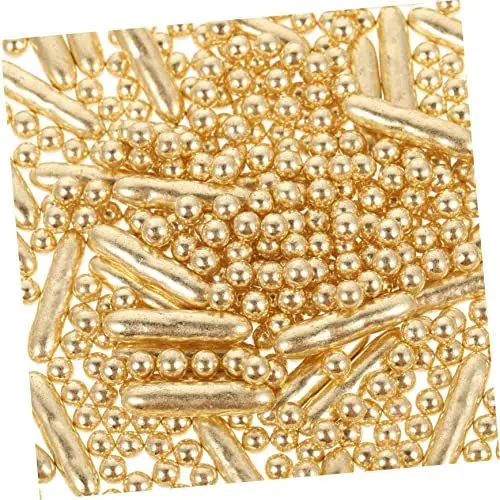 Produktbild: HOLIDYOYO 1 Packung Kuchendekoration Plätzchenstreusel Dekorative Kuchenstreusel Für Den Cupcake Bestreuen Kuchenornament Essbare Zuckerperlen Cupcake-Topper Goldrand Tassen Legierung Golden