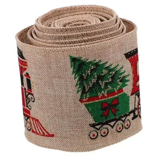 Produktbild: HOLIDYOYO Weihnachtsbänder Zum Verpacken 1 Rolle Dekobänder Kanten Aus Eisendraht Festliche Weihnachtsbaumdekoration Für Die Geschenkparty