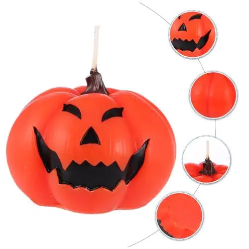 Produktbild: HOLIDYOYO 1 STK Kürbis Kleine Kerzen Kürbiskerze Dekorative Kerzen Halloween Flammenlose Kerze Kürbis Flackernde Kerzen Kerze in Kürbisform Kerze Für Halloween Kürbis-led-Kerze Orange