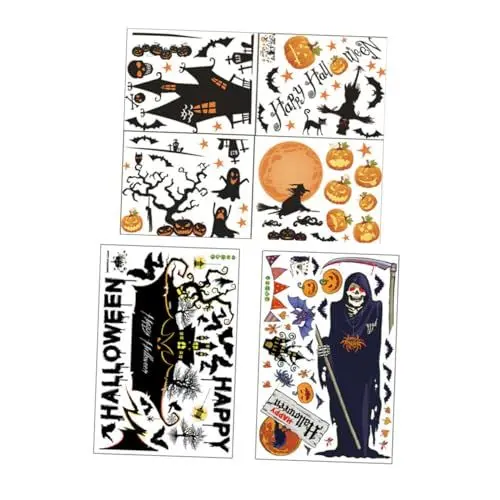 Produktbild: HOLIDYOYO 1 Satz Halloween-Wandaufkleber Wandtattoo Halloween-Schaufensterdekorationen halloween fensterbilder fensterbild halloween witch decor Halloween-Aufkleber Fensteraufkleber PVC