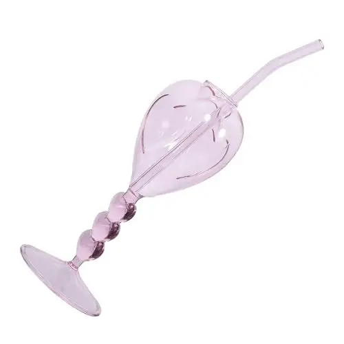 Produktbild: HOLIDYOYO 1 Satz Herzförmiges Cocktailglas Kurze Weingläser Kelchgläser Weißwein Reisebecher Bierbecher Hohe Gläser Trinkgläser Martini-gläser Rotwein Margarita-gläser Saftbecher Tee-ei Rosa