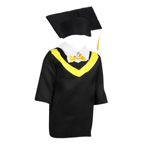 Produktbild: HOLIDYOYO 1 Satz Junggesellenabschiedskleidung Für Babymütze Und Kleid Mütze Und Kittel Vorschule Vorschulmütze Und Kleid Abschlusshut Für Abschlusskostüm Polyester (polyester)
