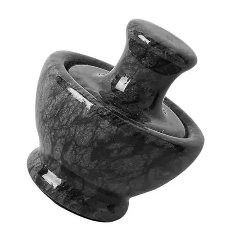 Produktbild: HOLIDYOYO 1 Set Set Pilzkopf Knoblauch Knoblauchstößel Für Restaurant Stößel Für Küche Medizin Mahlschale Gewürze Crush Pot Würze Crush Pot Haushaltsstößel Nur Marmor Schwarz