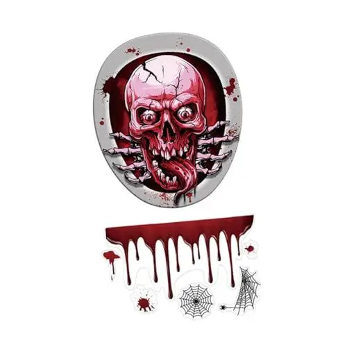 Produktbild: HOLIDYOYO Gruseliger -badezimmerdekor Flecken-toilettensitz-aufkleber-set Halloween-stil Toilettenaufkleber Für 1 Set