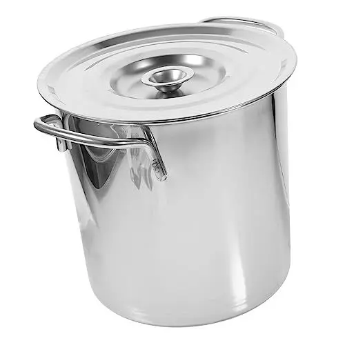 Produktbild: HOLIDYOYO 1stk Suppenkübel Aus Edelstahl Suppentopf Mit Deckel Induktionskochtopf Schwerer Unterer Suppentopf Saucentopf Mit Deckel Reiseimer Mit Deckel Dampfer Silver Rostfreier Stahl