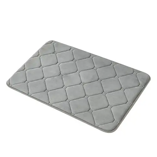 Produktbild: HOLIDYOYO Badematte Badezimmerteppiche Nicht-fußmatte Saugfähige Matte 45x75cm Dunkelgrau Polyester Teppich Für Zuhause