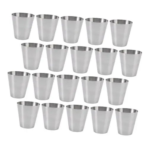 Produktbild: HOLIDYOYO 20St Glas Trinkgläser kaffeekanne Partyzubehör Wodkaglas Kaltgetränkebecher aus dem Restaurant Trinkbecher Metallbecher Wasserbecher aus Edelstahl Rostfreier Stahl Silver