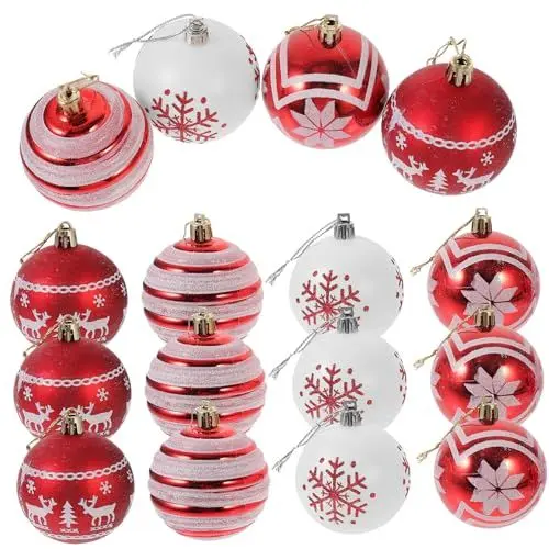 Produktbild: HOLIDYOYO Weihnachtsfeier-zubehör 24 Stück Christbaumschmuck Glitzernd Dekorative Hängeornamente Für Zuhause