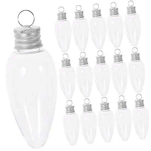 Produktbild: HOLIDYOYO 24st Kleine Glühbirnen-süßigkeitsflasche Baum Weihnachtskugel Partydekorationen Befüllbar Mini Leere Kugeln Süßigkeiten Verpackungsbehälter Klare Weihnachtsschmuck Das Haustier