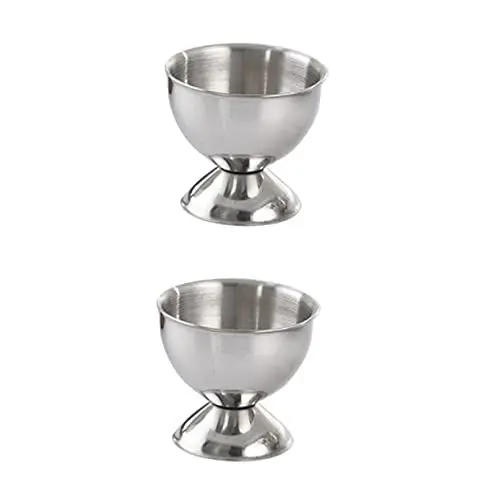 Produktbild: HOLIDYOYO 2St Eierbecher aus Edelstahl Eierhalter Eierständer Halter für Eierschalen Kocher für pochierte Eier Mini-Eierkocher Eierspender Eierbecher für Restaurant Eierbecher für Brunch