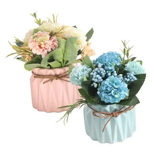 Produktbild: HOLIDYOYO 2 Stück Lebensechte Künstliche Blumenpflanze Bonsai Für Heimdekoration Partydekoration Tischdekoration Büro Keine Wartung Erforderlich