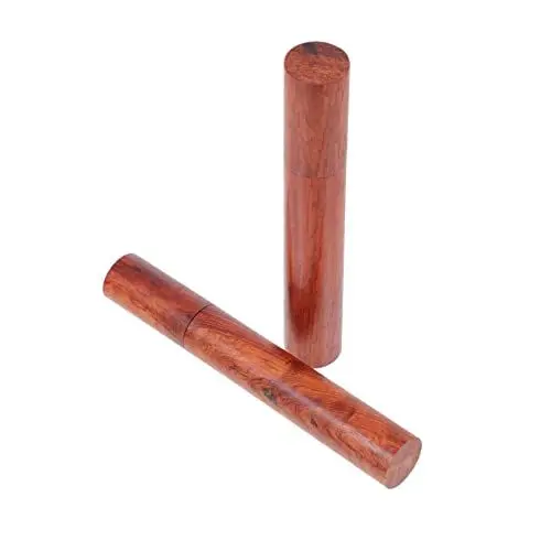 Produktbild: HOLIDYOYO 2St Räucherstäbchen Räuchergefäß Brenner räucherwerkzeug räucherkiste Holzbehälter für Duftstäbchen Aromatube Holzröhre Weihrauchröhre Räucherröhrchen aus Rosenholz Brown