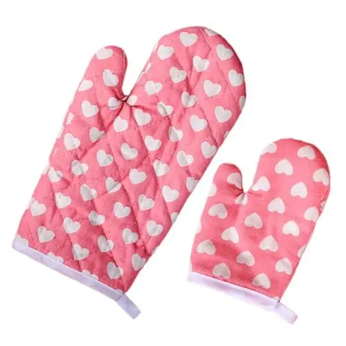 Produktbild: HOLIDYOYO 2 Stück Eltern Kind Backhandschuhe Ofenhandschuh Kochhandschuhe Küchenofenhandschuhe Hitzebeständiger Handschuh Küchenhandschuhe Für Ofen Hitzebeständige Handschuhe