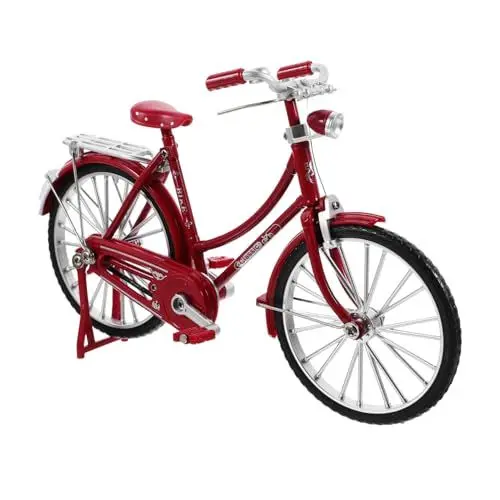 Produktbild: HOLIDYOYO 2st Fahrradmodell Rennspielzeug Heimdekoration Miniatur-puppenhaus Klassische Fahrradstatue Miniatur-fahrradornament Schreibtischdekorationen Mini-fahrradskulptur Legierung Rot