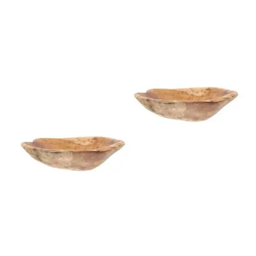 Produktbild: HOLIDYOYO 2st Obstgericht Kreative Coop Dekorative Schale Wurzelschnitzerei Schale Für Schlüssel Obstschale Für Die Küchentheke Moosschale Schüssel Auf Fuß Schale Für Obst Holz Light Brown