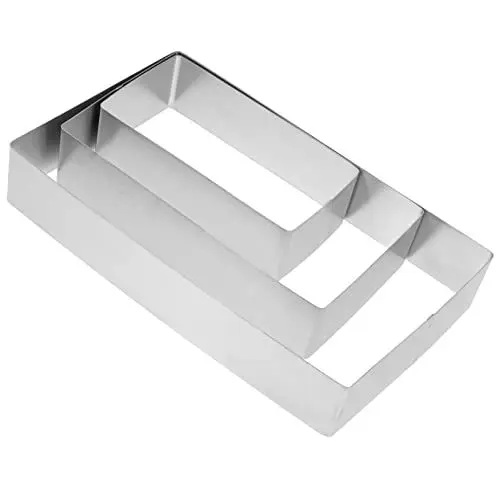 Produktbild: HOLIDYOYO Backwerkzeug – 3er-pack Rechteckige Mousse-form Aus Edelstahl Tiramisu-kuchenausstecher Keksform Formen Zum Backen