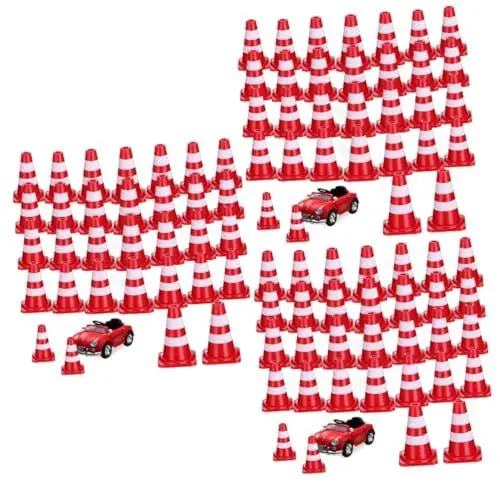 Produktbild: HOLIDYOYO 3 Sets Miniatur-baukegel Verkehrszeichen Robuster Kunststoff Zum Spielen Und Dekorieren 30 Stück * 3