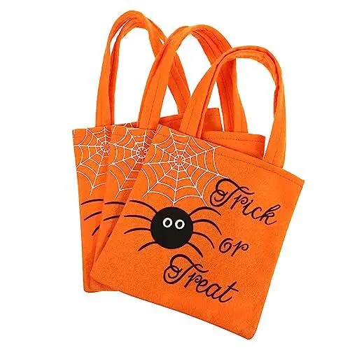 Produktbild: HOLIDYOYO 3 Stück Halloween-geschenktüten Vliesstoff Aufbewahrungstasche Für Süßigkeiten Handtasche Tragetasche Für Leckereien Dekorationen Orange Jungen Und Mädchen