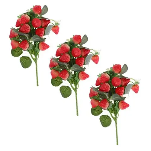 Produktbild: HOLIDYOYO Realistische Künstliche Erdbeerstiel-blumenstrauß-Dekoration Für Das Wohnzimmer