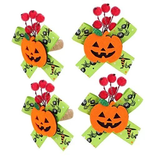 Produktbild: HOLIDYOYO Elegante Halloween Serviettenschnalle 4er Set Legierungsmaterial Dekorative Serviettenhalter Für Esszimmer