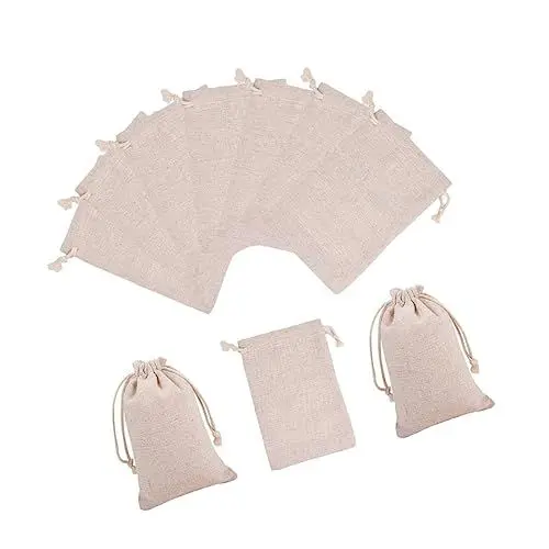 Produktbild: HOLIDYOYO 50 Stück Aufbewahrungsbeutel Mit Kordelzug Aufbewahrungstaschen Gemüsebeutel Mit Kordelzug Geschenkbeutel Wiederverwendbare Einkaufstüten Wiederverwendbare Baumwolltaschen