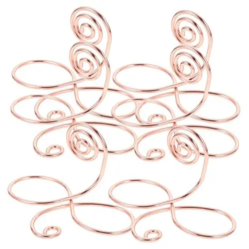 Produktbild: HOLIDYOYO Stilvoller Fotohalter Aus Metall mit Klemmständer für Schreibtische Tischkartenhalter für Hochzeiten Elegantes Roségold-Design
