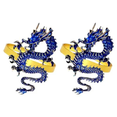 Produktbild: HOLIDYOYO Chinesischer Drache Serviettenringe 2 Stück Antiker Drache Metall-Serviettenhalter Mondjahr des Drachen Serviettenschnallen Chinesisches Neujahr Serviettenringe Für Neujahr