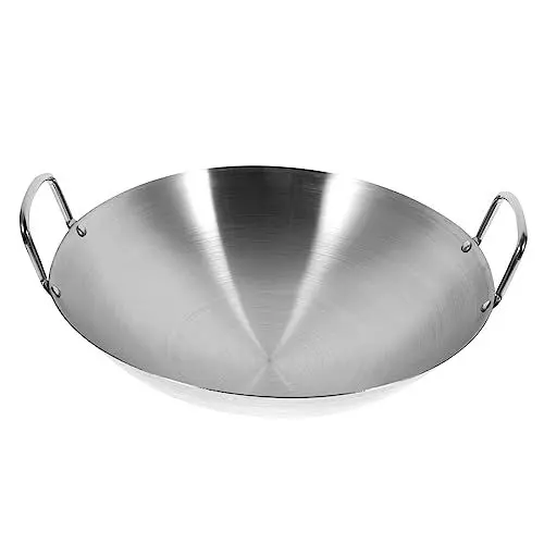 Produktbild: HOLIDYOYO Induktionsherd Bratpfanne Edelstahl Wok Pfanne Deckel Stir Fry Topf Große Antihaft-küche Wok