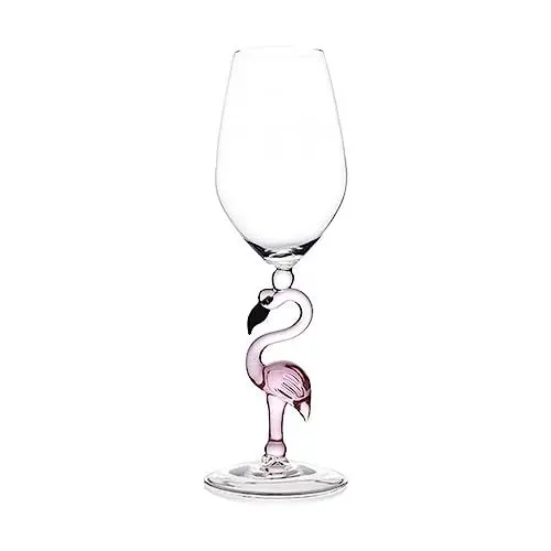 Produktbild: HOLIDYOYO 1 Stück Weinglas in Flamingo-form 330 Ml Dekorativer Kelchbecher Für Zuhause Bar Restaurant Moderner Weinbehälter Aus Glas