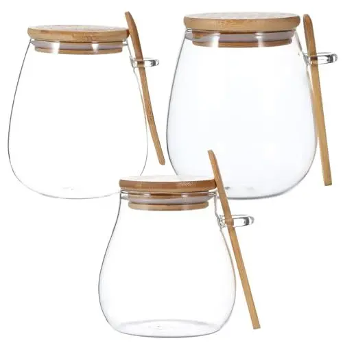 Produktbild: HOLIDYOYO Glas-vorratsgläser mit Deckel Tee Jar Tee Lagerung Kräuter Organizer Getreide Container