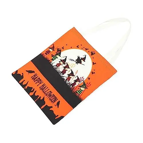 Produktbild: HOLIDYOYO Halloween Süßigkeitsbeutel Die Einkaufstasche Aus Segeltuch Mini Einkaufstasche Halloween Gastgeschenke Taschen Halloween Einkaufstasche Mini Einkaufstasche Halloween
