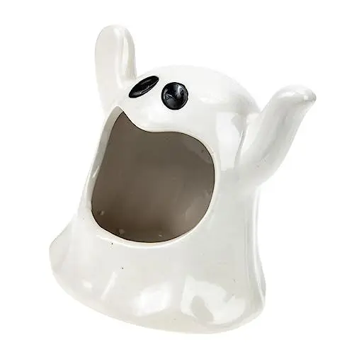Produktbild: HOLIDYOYO Halloween-kerzenhalter Halloween-kerzenständer Halloween-Desktop-Ornament Hochzeitskerzenhalter Halloween- Einzigartiger Kerzenhalter Halloween-partygeschenk Keramik Weiß