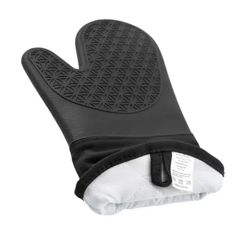 Produktbild: HOLIDYOYO Isolationshandschuhe Ofenhandschuh Kochhandschuhe Kochen Hitze Für Finger Beständig Backhandschuhe Feuerfeste Handschuhe Grillhandschuhe Wärmeisolierendes Kissen Kieselgel Schwarz