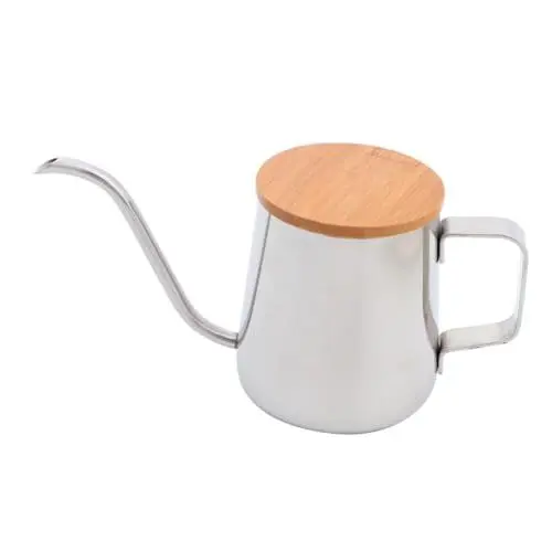 Produktbild: HOLIDYOYO Kaffeekanne Kaffeekrug Über Den Kaffeekocher Gießen Edelstahl-teekessel Über Den Wasserkocher Gießen Kaffee Wasserkocher Kleine Espressomaschine Kaffeedose Saft Topf Vakuum Hölzern