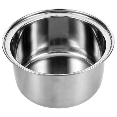 Produktbild: HOLIDYOYO Kleiner Hot-Pot-Einsatz Innentopf des Reiskochers Drucktopf Reiskocherpfanne Herd Reis Innentank Kochen Kochtopf Liner Suppentopfeinlage Kochtopfauskleidung Rostfreier Stahl Silver