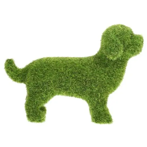 Produktbild: HOLIDYOYO Elegante Grüne Hundestatue Für Den Garten Realistisches Beflocktes Spielzeug Als Dekoration Einweihungsgeschenk