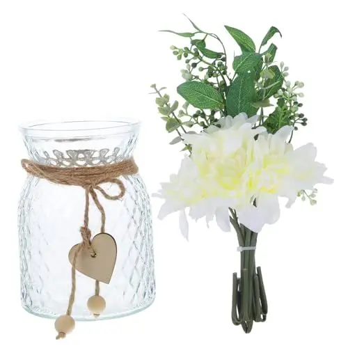 Produktbild: HOLIDYOYO Realistische Künstliche Fälschung Mit Glasvase Künstliche Blumendekoration Für Zuhause
