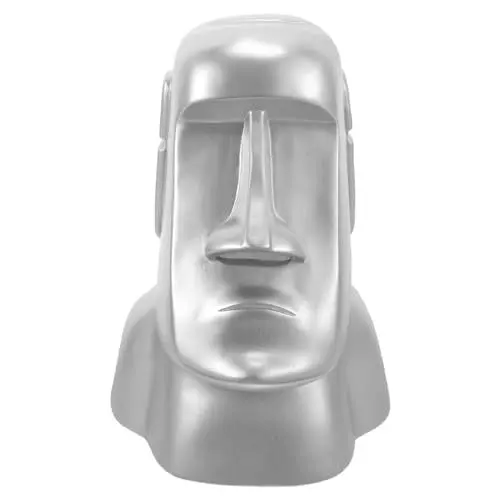 Produktbild: HOLIDYOYO Moai-Statue Kopfhörerständer Kopfhörerhalter Ständer Für Schreibtisch Headset-Aufhänger Gaming-Schreibtischzubehör Silber