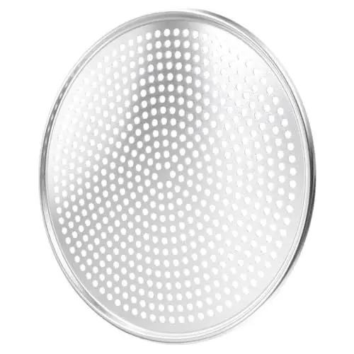 Produktbild: HOLIDYOYO 16 Runde Pizza-backbleche Aluminium-pizza-backform Mit Löchern Ofenzubehör Wiederverwendbares Sieb