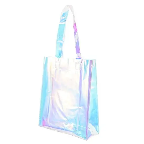 Produktbild: HOLIDYOYO Pvc-einkaufshandtasche Holografische Tragetasche Mit Griffen Schillernde Tragetasche Praktisch Für Anlässe