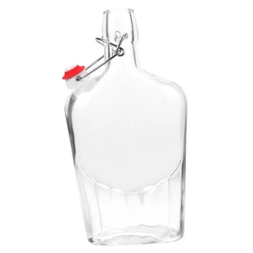 Produktbild: HOLIDYOYO Snap-Glasflasche 500 ml Party-Weingläser-Flasche Mini-Schnapsflasche glastrinkflaschen Glasflasche mit Bügelverschluss Weinhalter Whisky-Likörflasche aus Glas Transparent