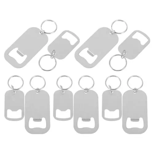 Produktbild: HOLIDYOYO 10 Stücke Einzigartige Form Metall Dosenöffner Schlüsselanhänger Wärme Transfer Bier Flasche Opener Für Home Bar