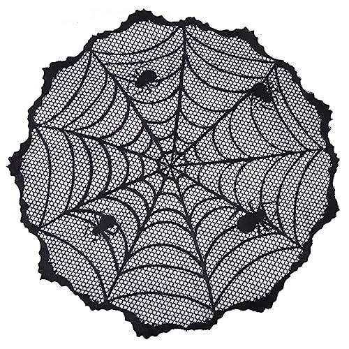 Produktbild: HOLIDYOYO Tischdecke mit Spinnennetz Rund Netzstoff Halloween-tischdecke Hochwertige Verarbeitung