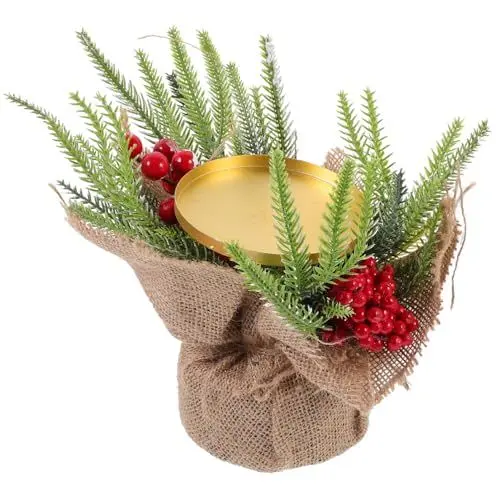 Produktbild: HOLIDYOYO Kerzenständer für Zuhause Eleganter Weihnachtskerzenhalter mit Flacher Basis für Feiern