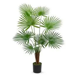 Produktbild: Hollyone 90 cm künstliche Areca Palme, gefälschte Tropische Fächerpalme mit 8 großen Blättern, Künstliche Pflanzen im Topf, Indoor & Outdoor dekorative Grünpflanze für Haus, Büro, Garten Dekoration