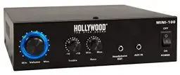 Produktbild: HOLLYWOOD the Starsound - HiFi-Verstärker Mini 100 | 230V oder 12V | HiFi Endstufe 100W Musikleistung | AUX IN 3,5mm | Stereo Cinch-Eingang für Anlage Party Musik