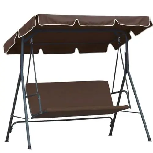 Produktbild: Hollywoodschaukel Dachbezug 210x145 cm für Garten Schaukel: Dachplane Ersatzdach Hollywoodschaukel Ersatzteile Dachplane Wasserabweisend und UV Schutz (Braun)